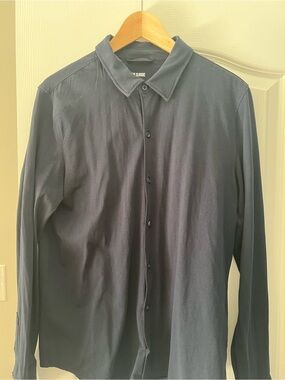 Two Men's Long-Sleeve Casual Button-Down Shirt - Black